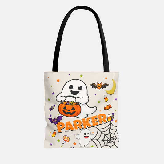 Kids’ Trick-or-Treat Ghost Bag – Personalized Halloween Tote, Light