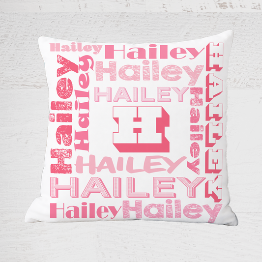 Customized Name Throw Pillow for Kids, Girls Room Decor