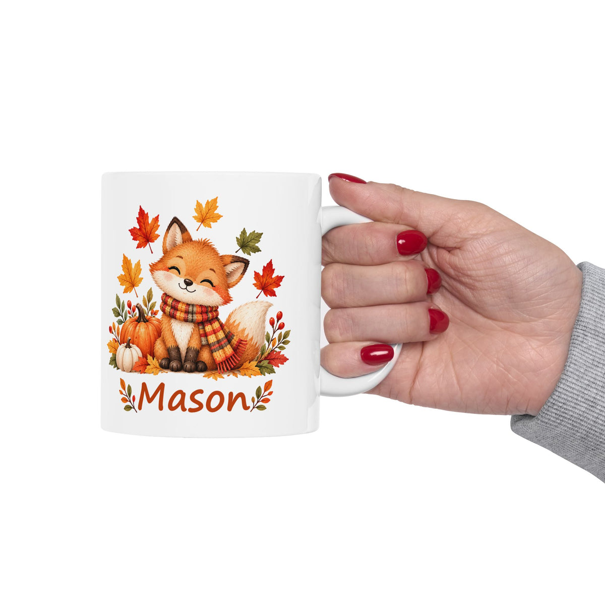 Personalized Fall Fox Mug for Kids