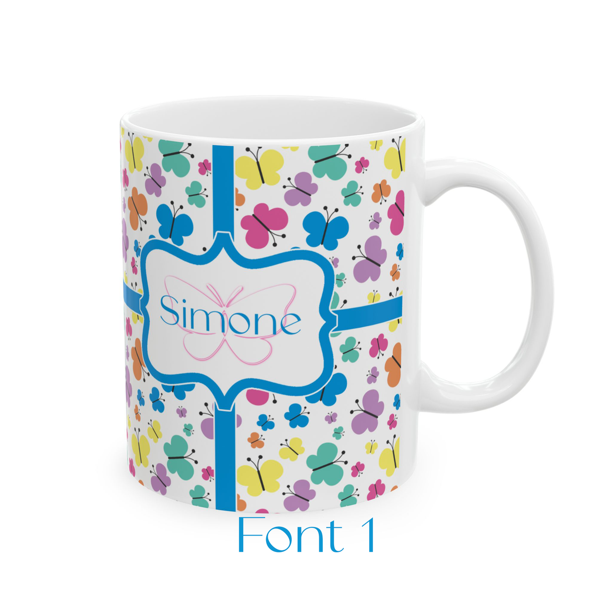 Butterfly Pattern Ceramic Mug