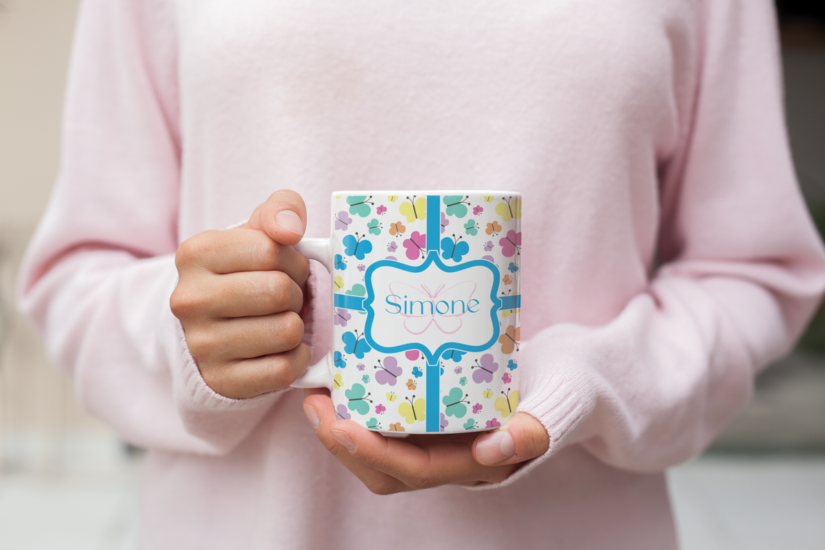 Butterfly Pattern Ceramic Mug