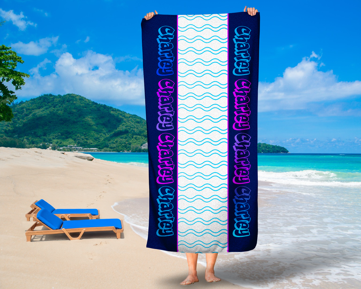 Neon Graffiti Beach Towel