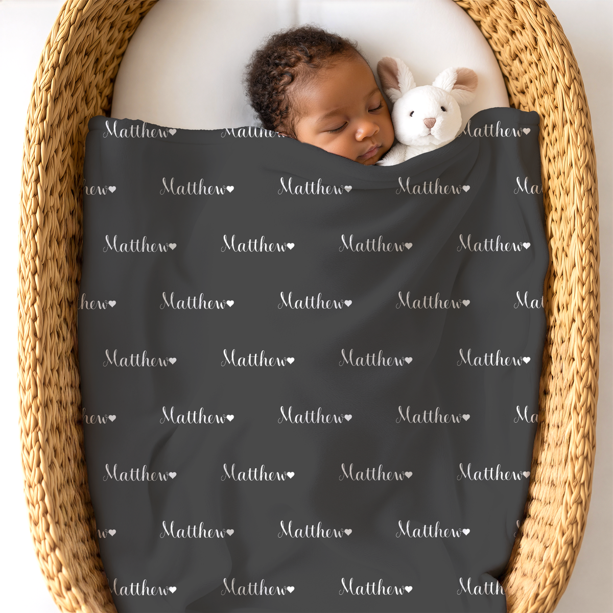 Newborn Name Blanket, Sweet Heart Baby Boy