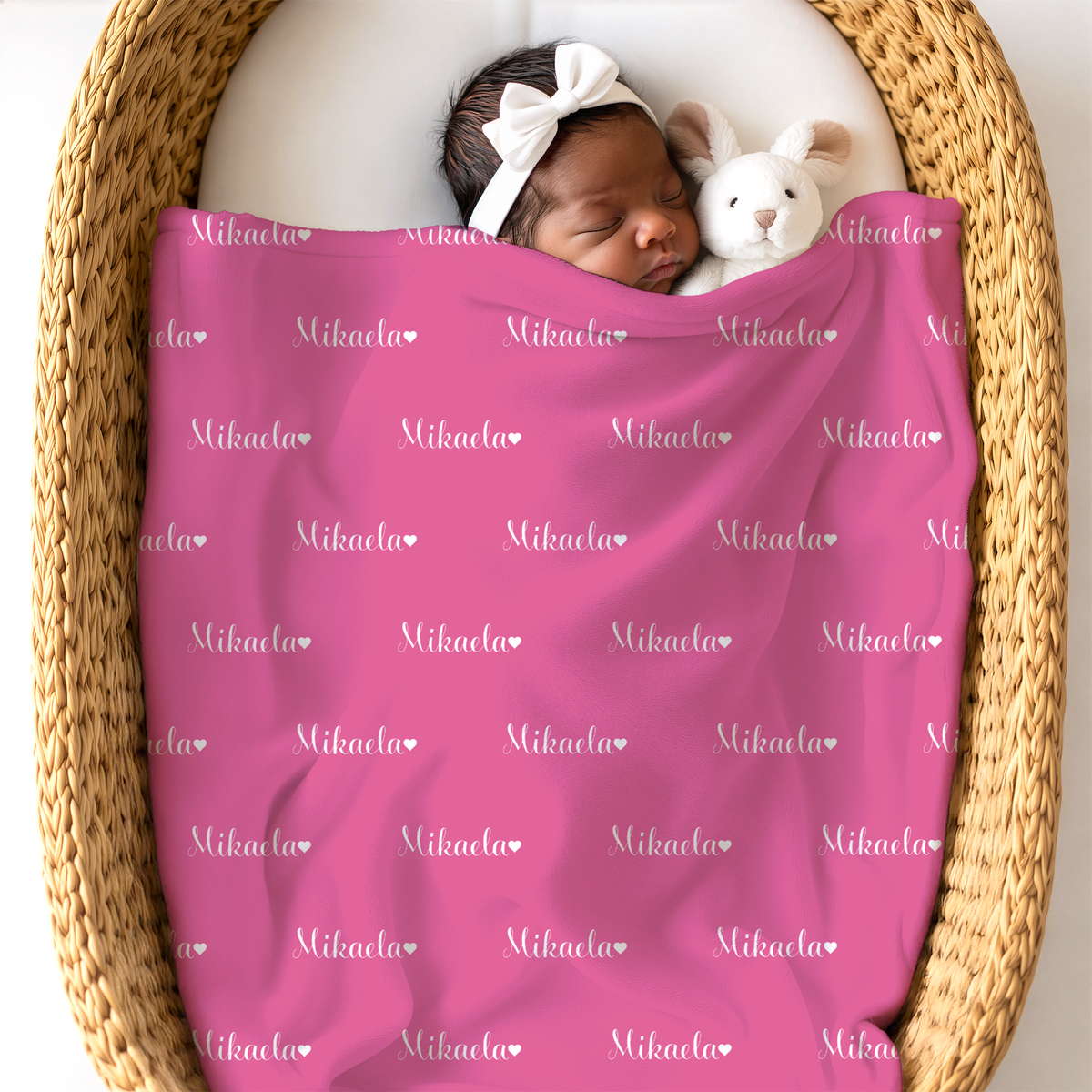 Newborn Name Blanket, Sweet Heart Baby Girl