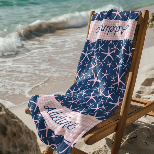 Starfish Beach Towel, Pink Starfish