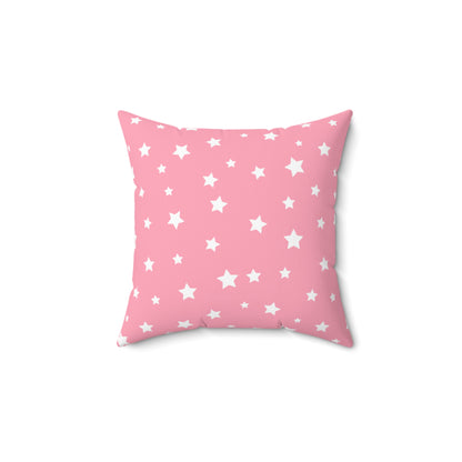 Baby Birth Stats Pillow — Pink Watercolor Bear Personalized Birth Announcement