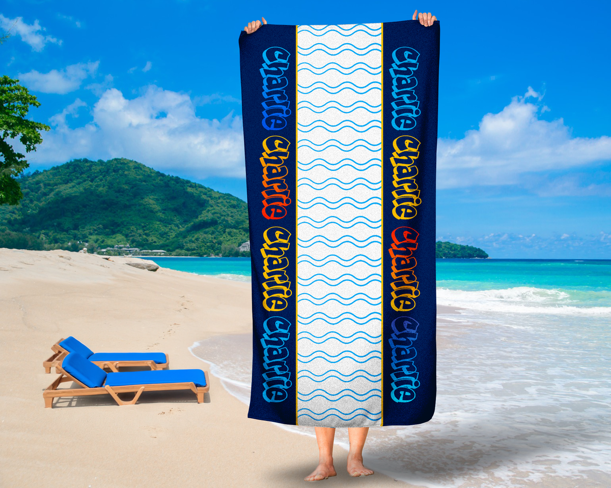 Neon Graffiti Beach Towel