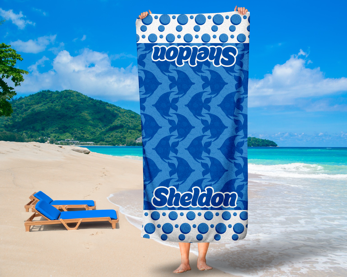 Ocean Blue Fish Beach Towel