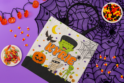 Personalized Halloween Trick-or-Treat Bag — Custom Monster Design