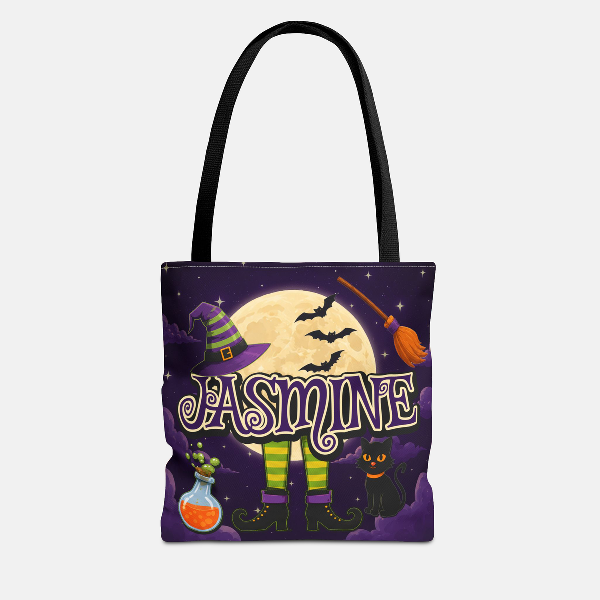 Personalized Witch Halloween Tote Bag