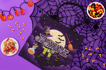 Personalized Witch Halloween Tote Bag