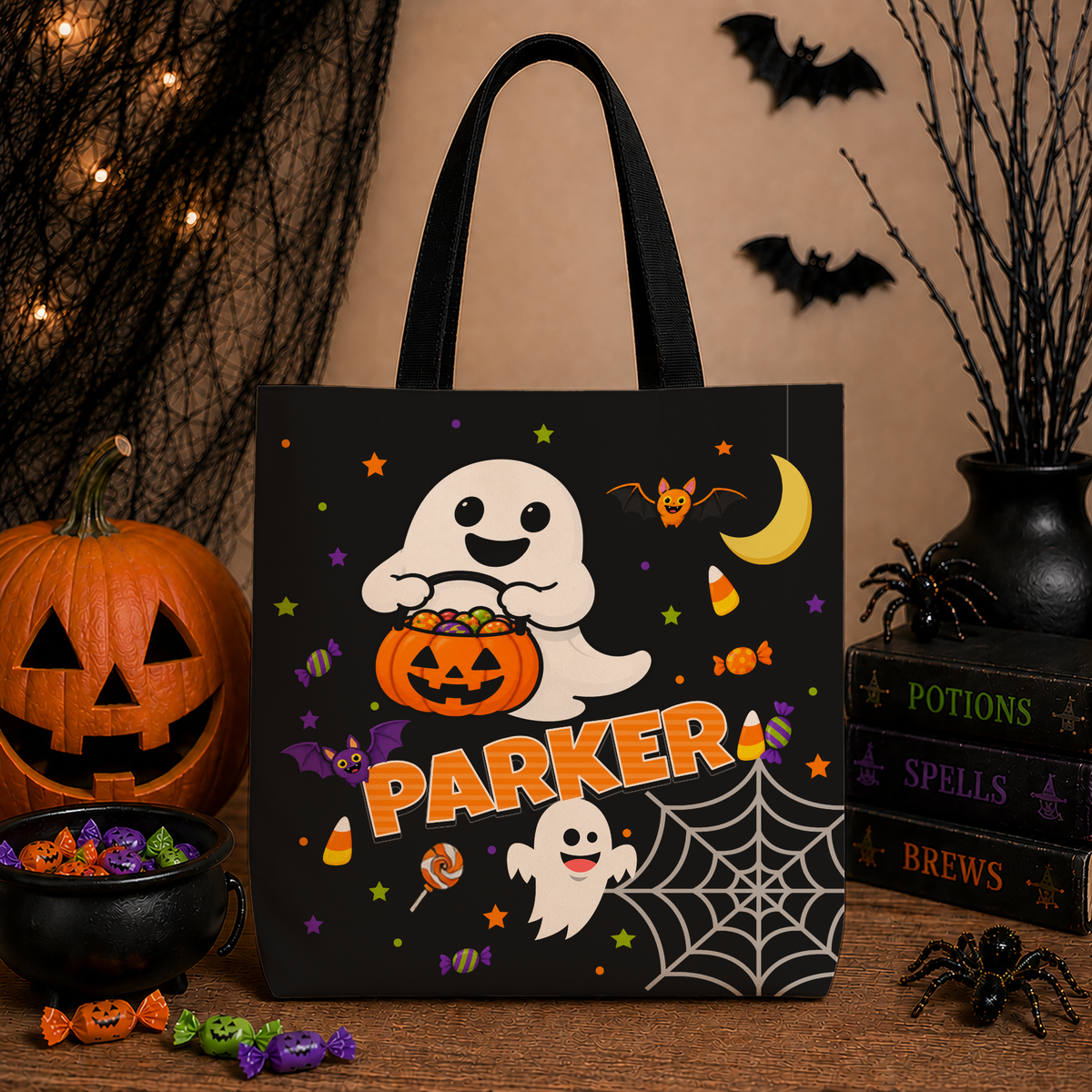 Kids’ Trick-or-Treat Ghost Bag – Personalized Halloween Tote