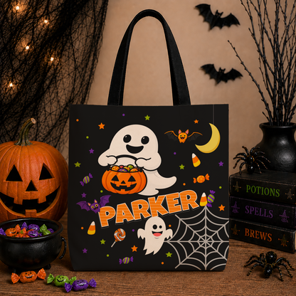 Kids’ Trick-or-Treat Ghost Bag – Personalized Halloween Tote