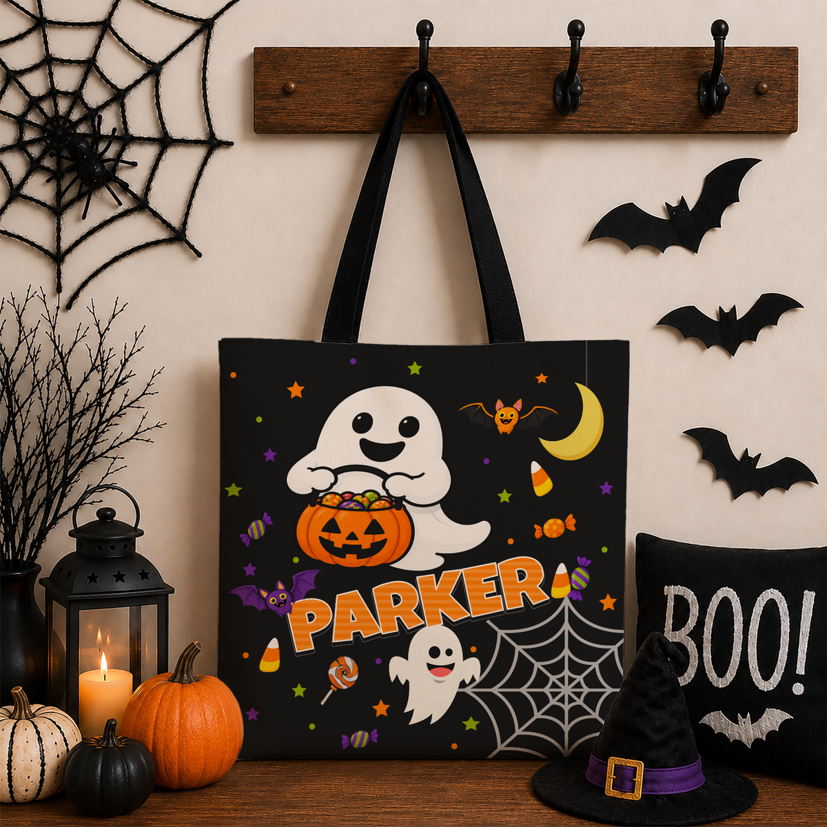 Kids’ Trick-or-Treat Ghost Bag – Personalized Halloween Tote