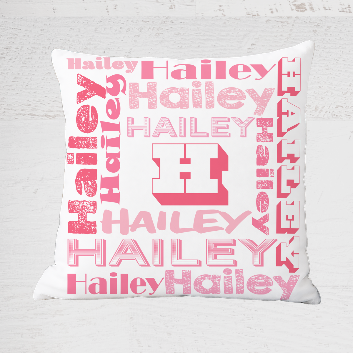 Customized Name Throw Pillow for Kids, Girls Room Decor