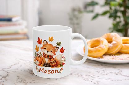 Personalized Fall Fox Mug for Kids