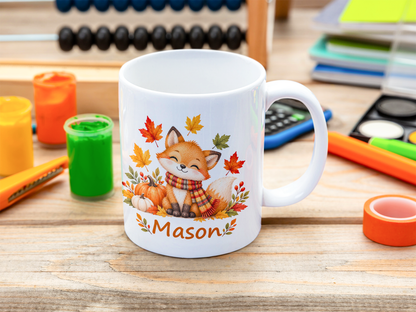 Personalized Fall Fox Mug for Kids