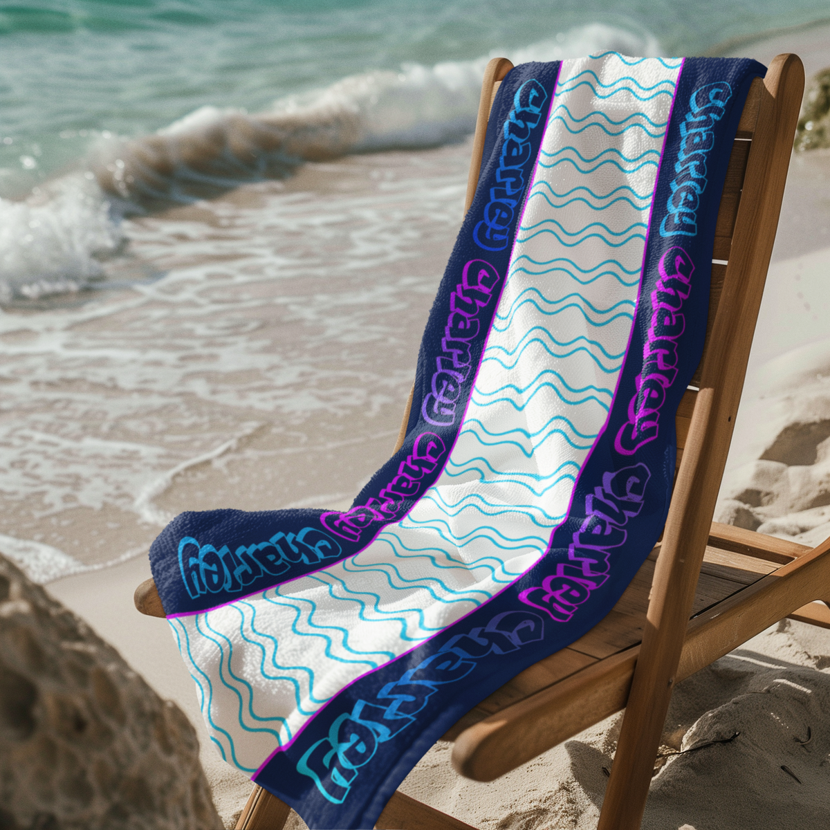 Neon Graffiti Beach Towel