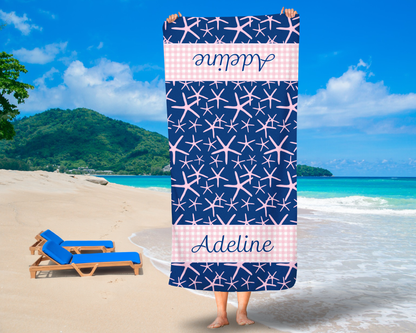 Starfish Beach Towel, Pink Starfish