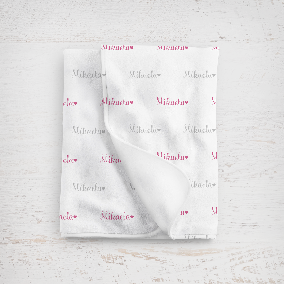 Newborn Name Blanket, Sweet Heart Baby Girl