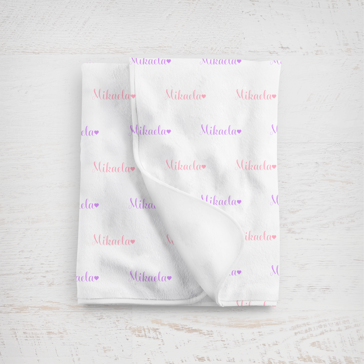 Newborn Name Blanket, Sweet Heart Baby Girl