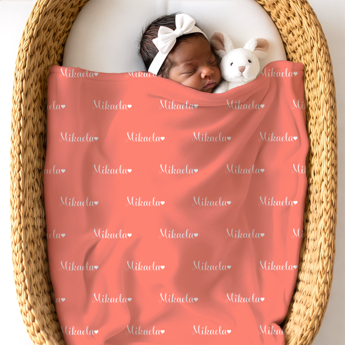 Newborn Name Blanket, Sweet Heart Baby Girl
