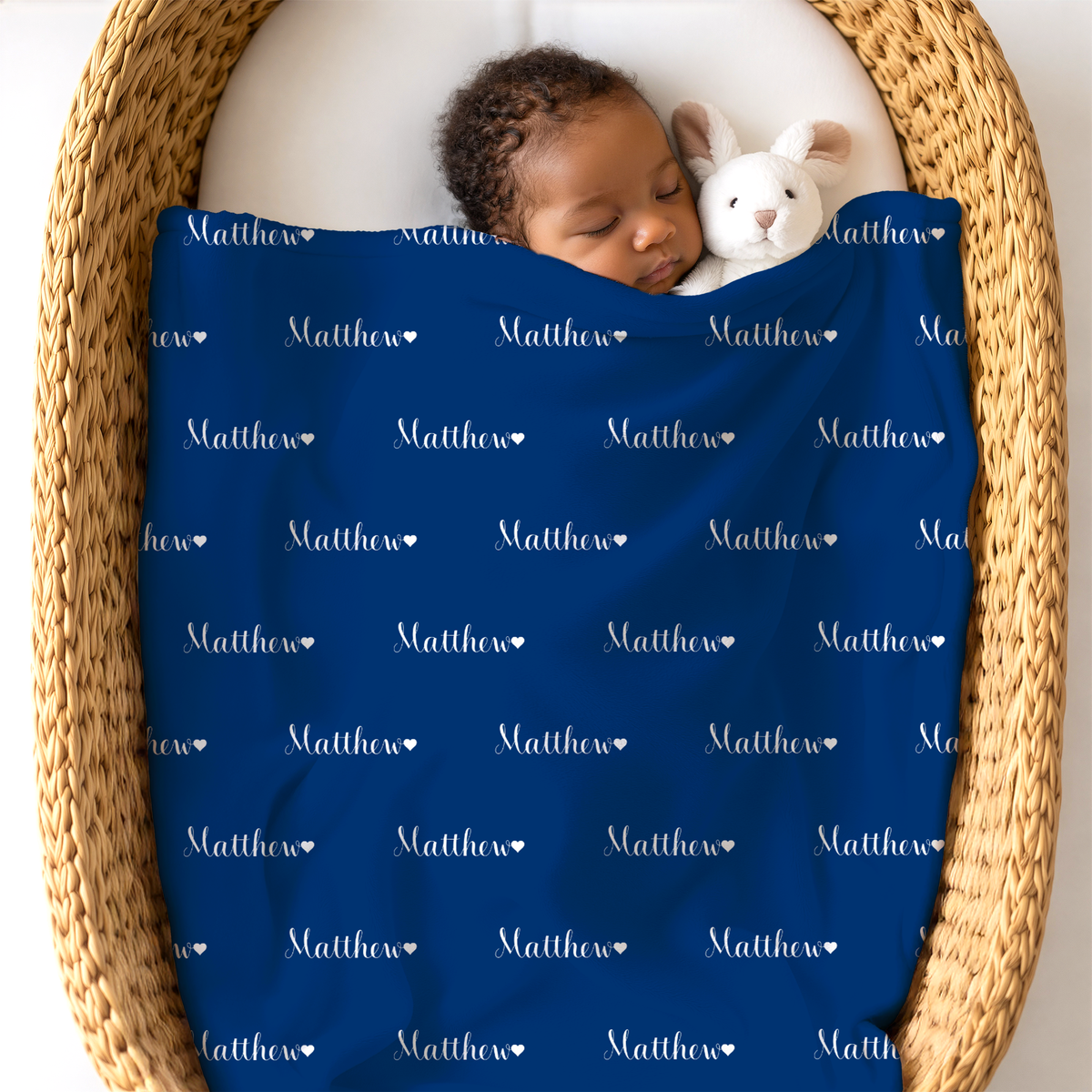 Newborn Name Blanket, Sweet Heart Baby Boy