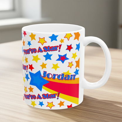 You’re A Star! Ceramic Mug, Red/Yellow/Blue